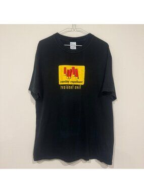 Vintage Resident Evil Zombie Repellant Video Game Promo T-shirt Capcom 2005 L
